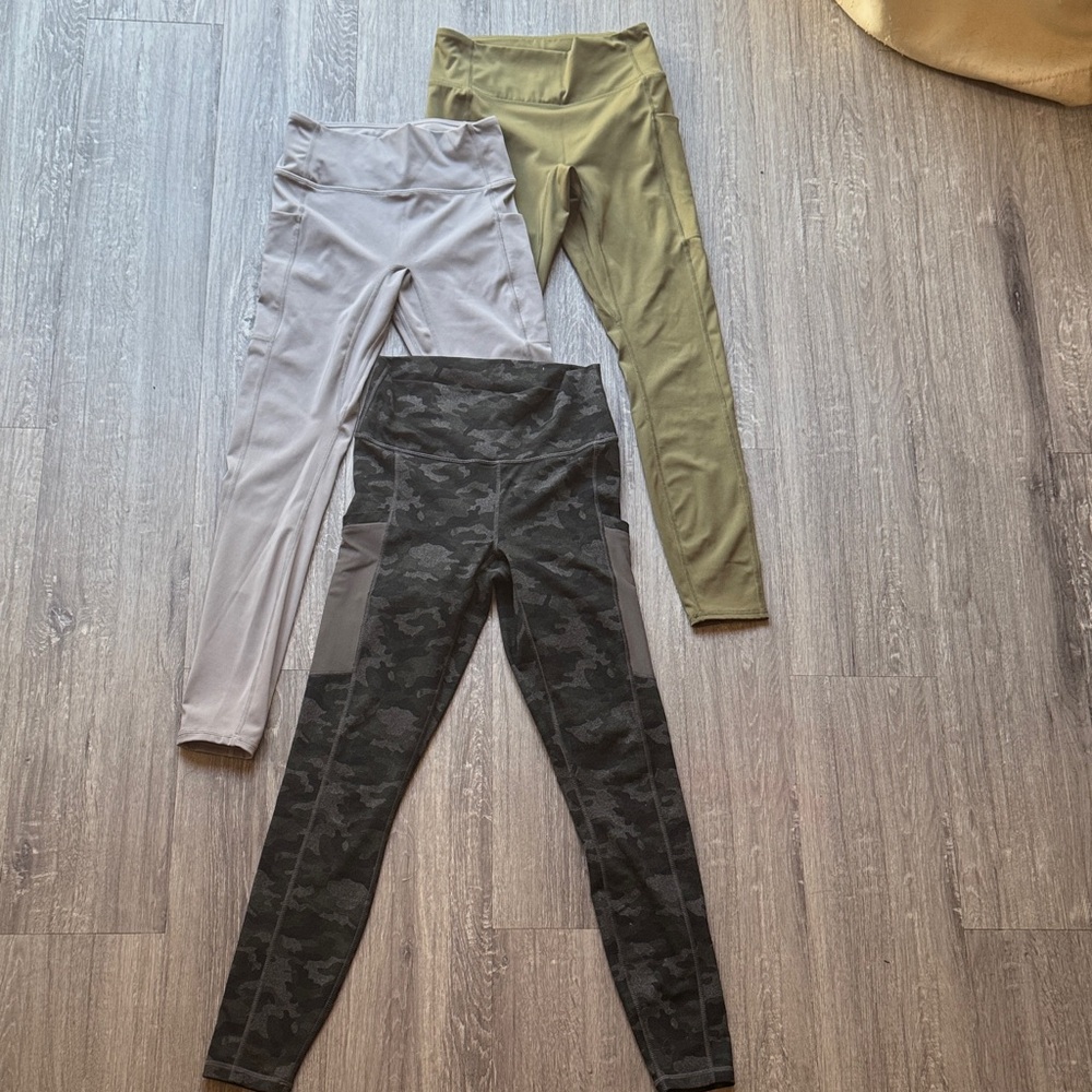 Fabletics Leggings Set - Black, Gray, Olive
